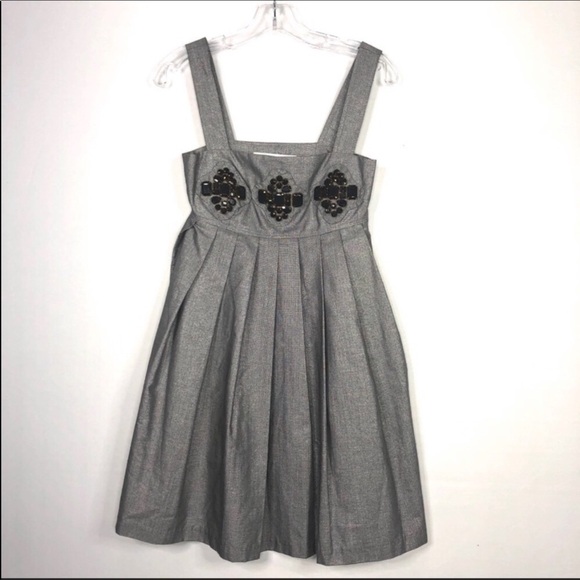 Karta Jeweled Neckline Empire Pleated Dress - Picture 4 of 6